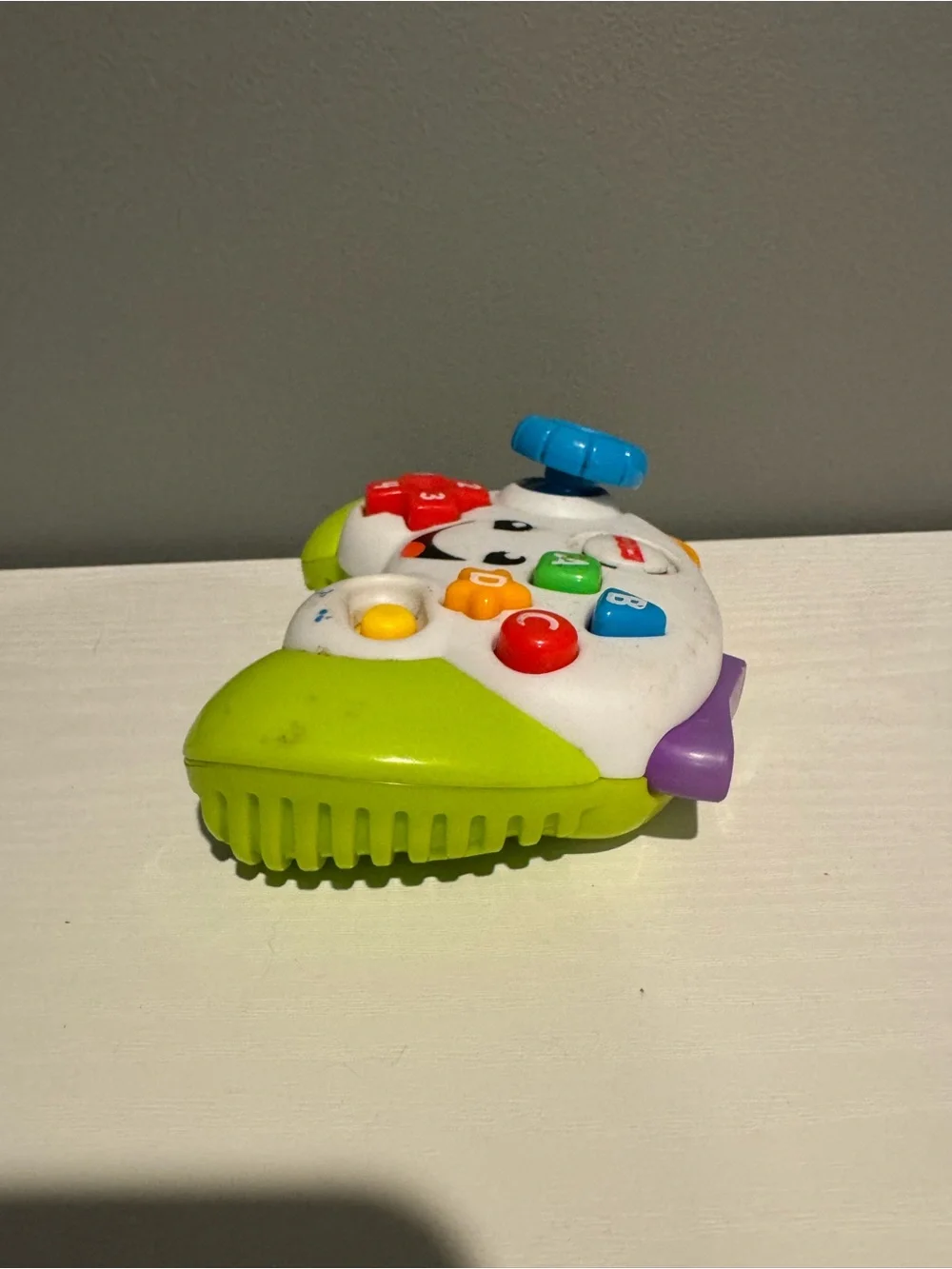 Kids Interactive Game Controller Toy - White & Lime Green- Sticky joystick.